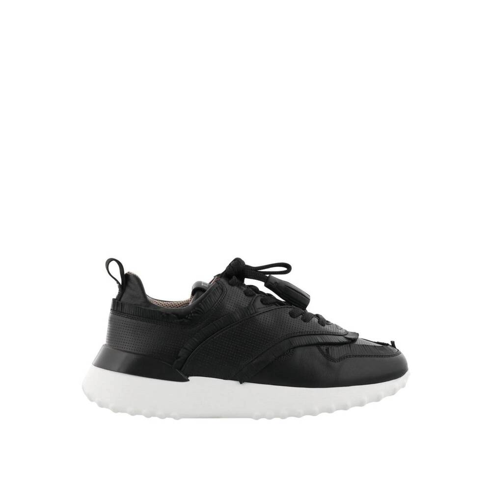 NEW TOD'S women's fringed leather sneakers in black